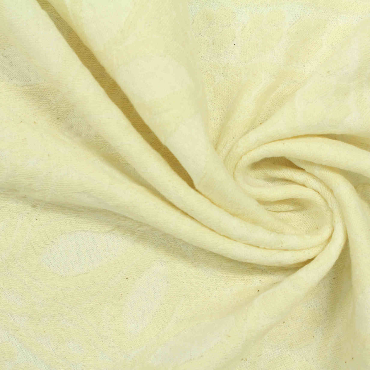 Cream Floral Jacquard, Poly-Cotton, 190 gsm