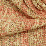 Pink Check Chunky Knit, Poly-Cotton — texture