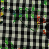 Black Floral Woven, Cotton — texture