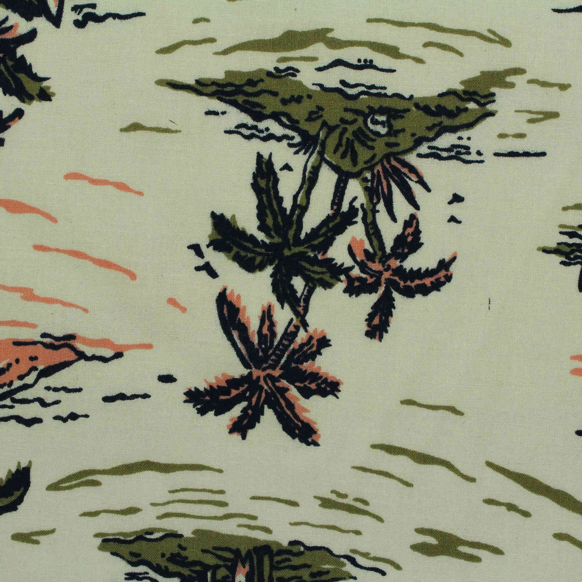 Green Palm Poplin, Cotton