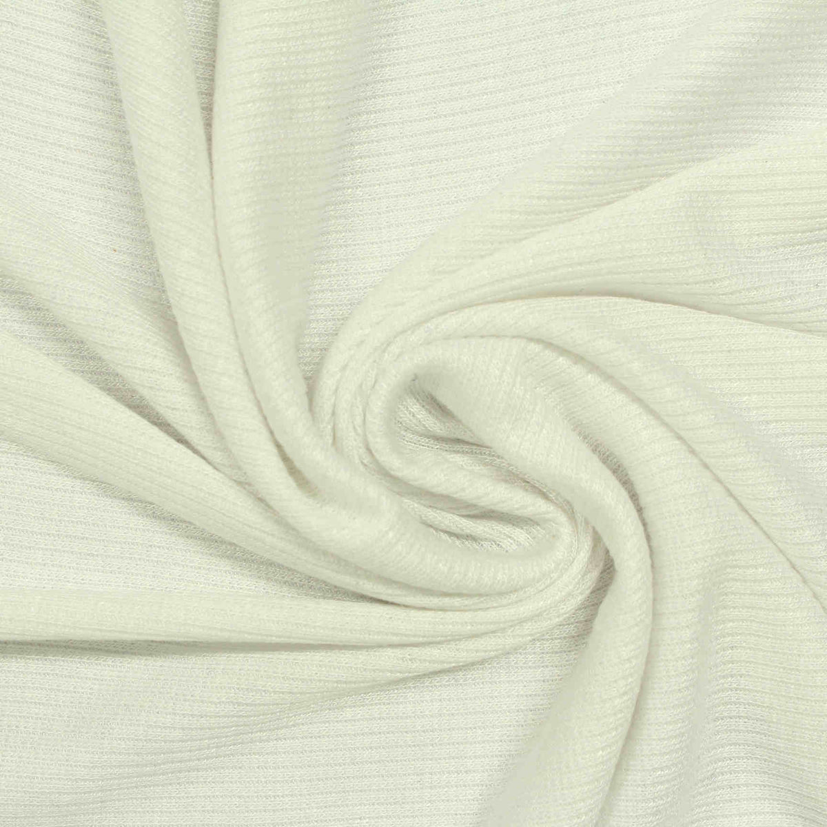 Viscose Stretch Rib Knit Fabric, 207 gsm, 123 cm — White