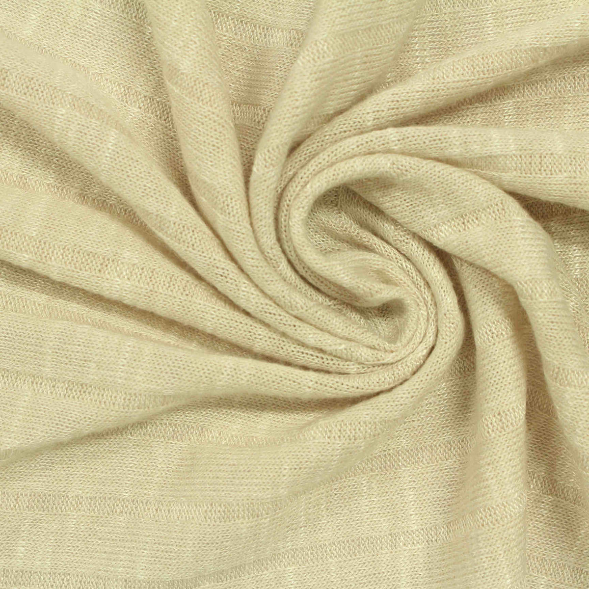 Viscose Polyester Stretch Rib Knit Fabric, 215 gsm, 160 cm — Beige