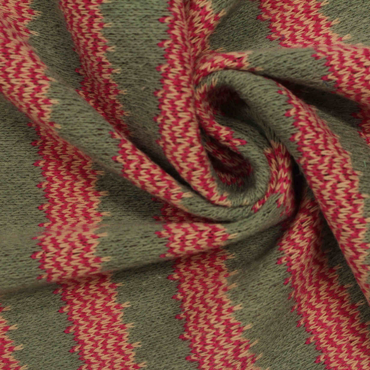 Jacquard Acrylic Polyester Knit Fabric, 230 gsm, 160 cm — Khaki