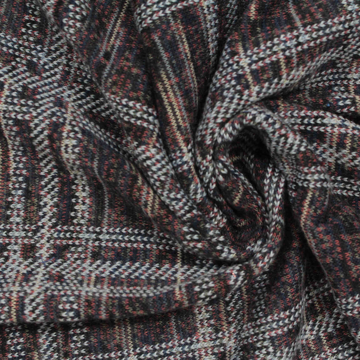 Dark Grey Plaid Jacquard, Viscose-Poly, 240 gsm
