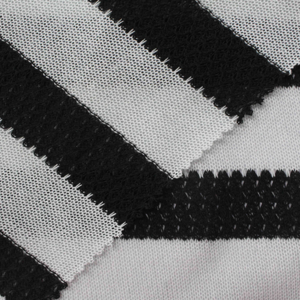 Black Diagonal-Stripe Chunky Knit, Polyester, 177 gsm