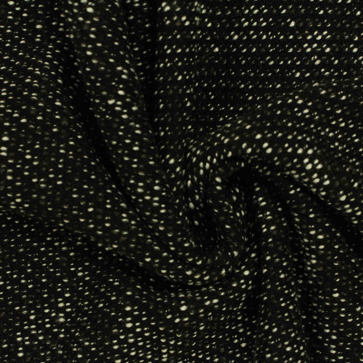 Black Marl French Terry, Poly-Cotton, 377 gsm