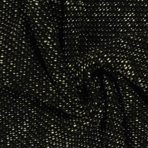 Black Marl French Terry, Poly-Cotton, 377 gsm