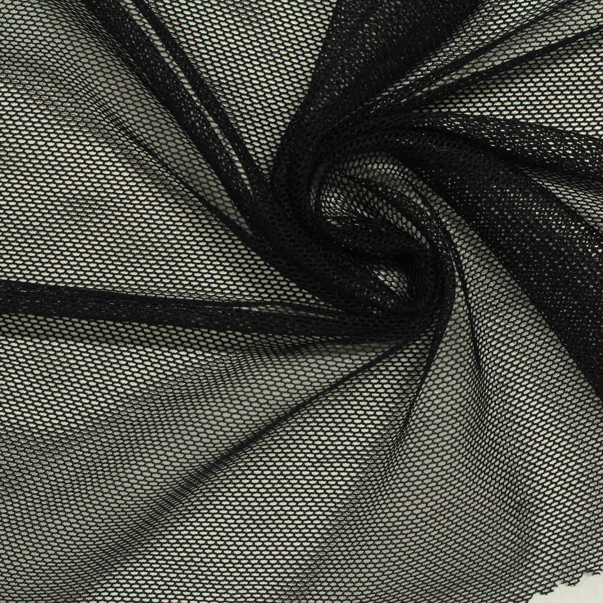 Polyester Stretch Mesh Fabric, 81 gsm, 150 cm — Black