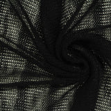 Polyester Viscose Chunky Knit Fabric, 93 gsm, 152 cm — Black