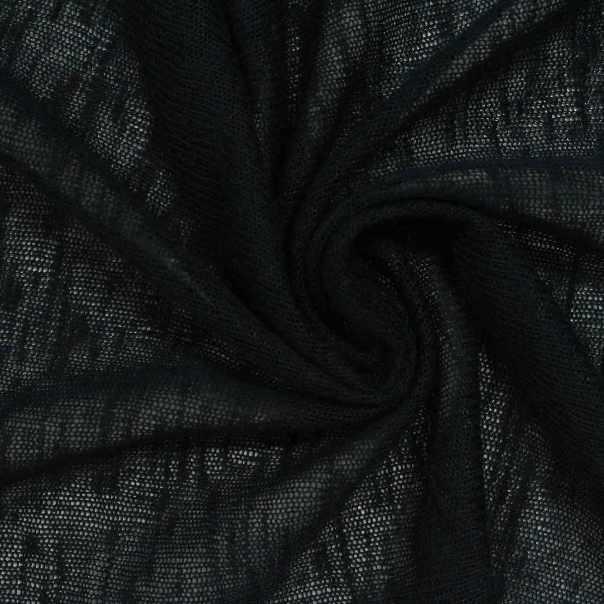 Slub Polyester Jersey Knit Fabric, 155 gsm, 148 cm — Black