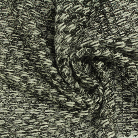 Black Marl Jacquard, Poly-Viscose, 136 gsm