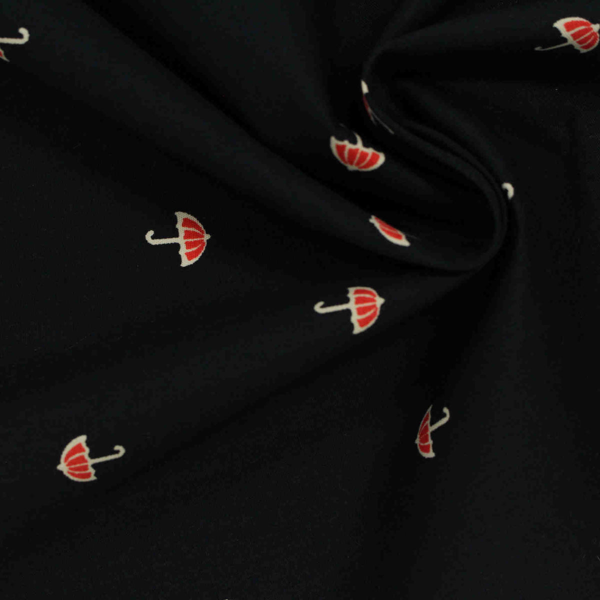 Printed 100% Cotton Poplin Fabric, 120 gsm — Black