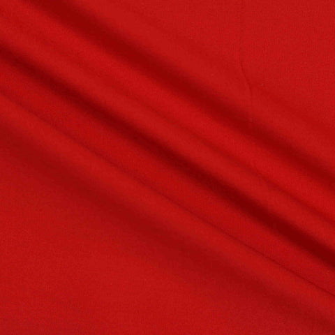 Cotton Stretch Poplin Fabric, 115 gsm, 147 cm — Red