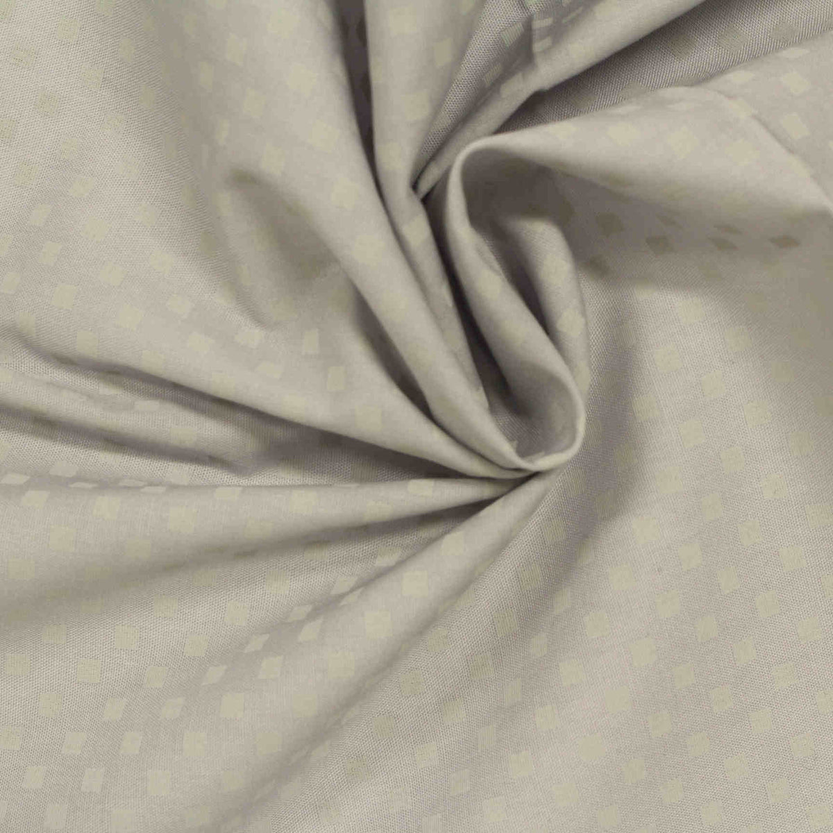 Grey Square Poplin, Cotton-Poly