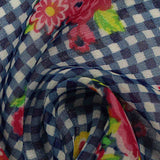 Pink Flowers Chiffon, Polyester — texture