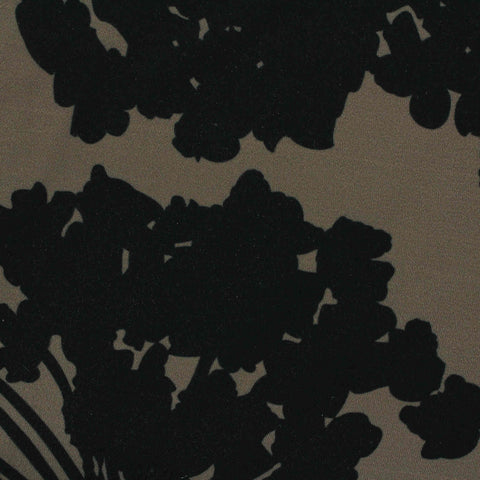 Black Floral Knit, Polyester, 130 gsm