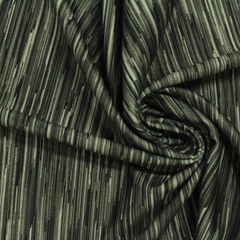 Grey Vertical-Stripe Knit, Polyester, 260 gsm