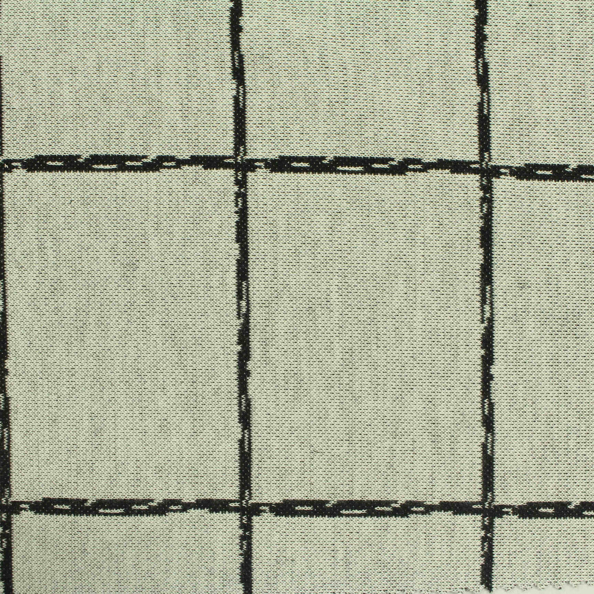 Dark Grey Irregular-Check Interlock Knit, Polyester