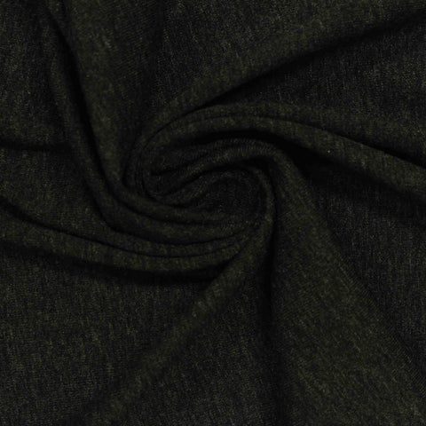Dark Green Marl Jersey Knit, Viscose, 205 gsm
