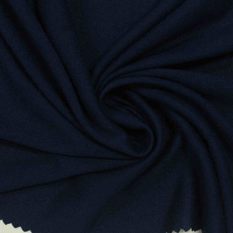 100% Viscose Jersey Knit Fabric, 125 gsm, 170 cm — Navy
