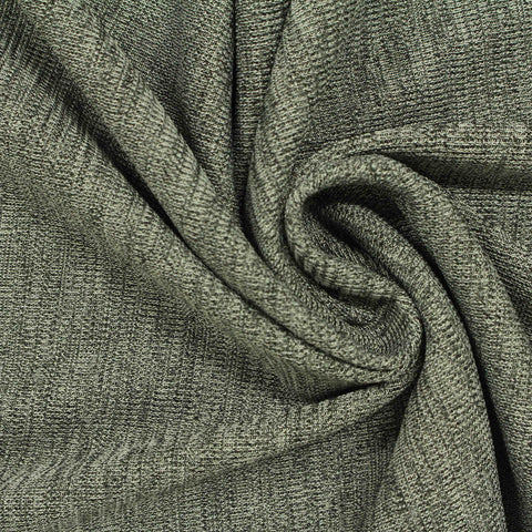 Heathered Green Marl Rib Knit, Polyester, 320 gsm