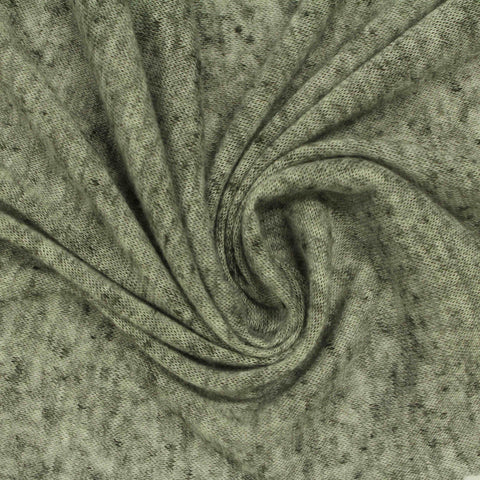 Light Green Heathered-Marl Jersey Knit, Poly-Linen