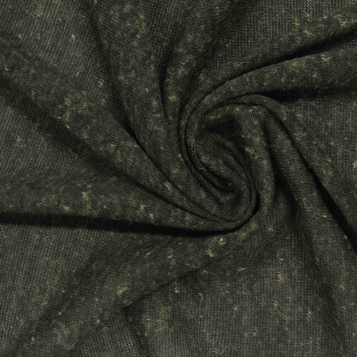 Polyester Linen Jersey Knit Fabric, 125 gsm, 150 cm — Black