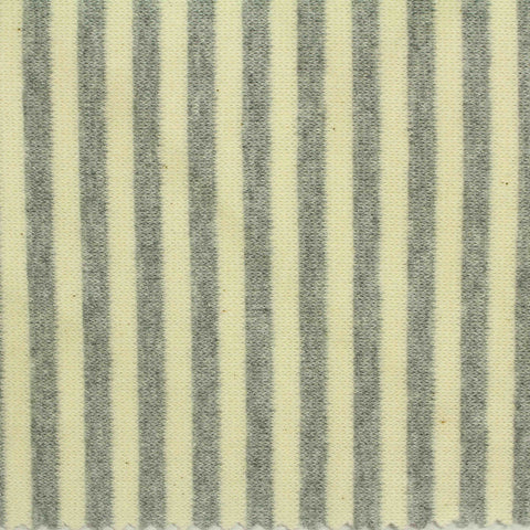 Cream Stripes Interlock Knit, Cotton, 230 gsm