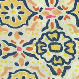 Navy Geometric-Floral Woven, Viscose — texture