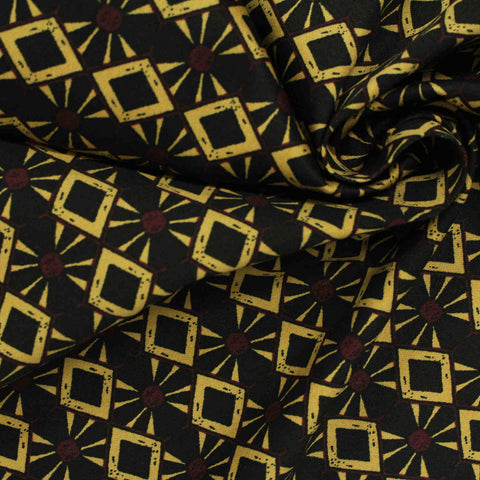 Yellow Diamonds Sateen, Cotton