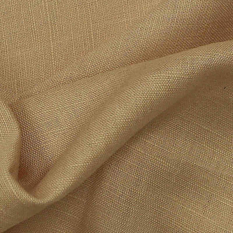 Slub Linen Cotton Woven Fabric, 139 gsm, 128 cm — Brown