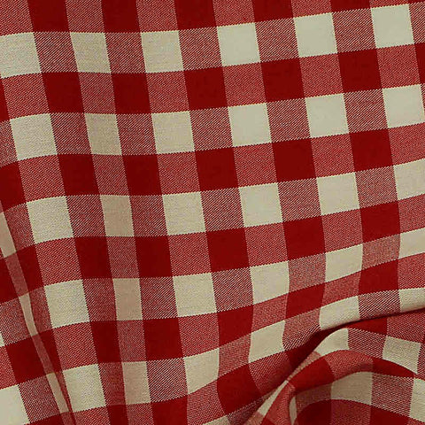 Red Gingham Knit, Cotton-Nylon