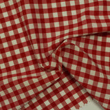 Red Gingham Knit, Cotton-Nylon
