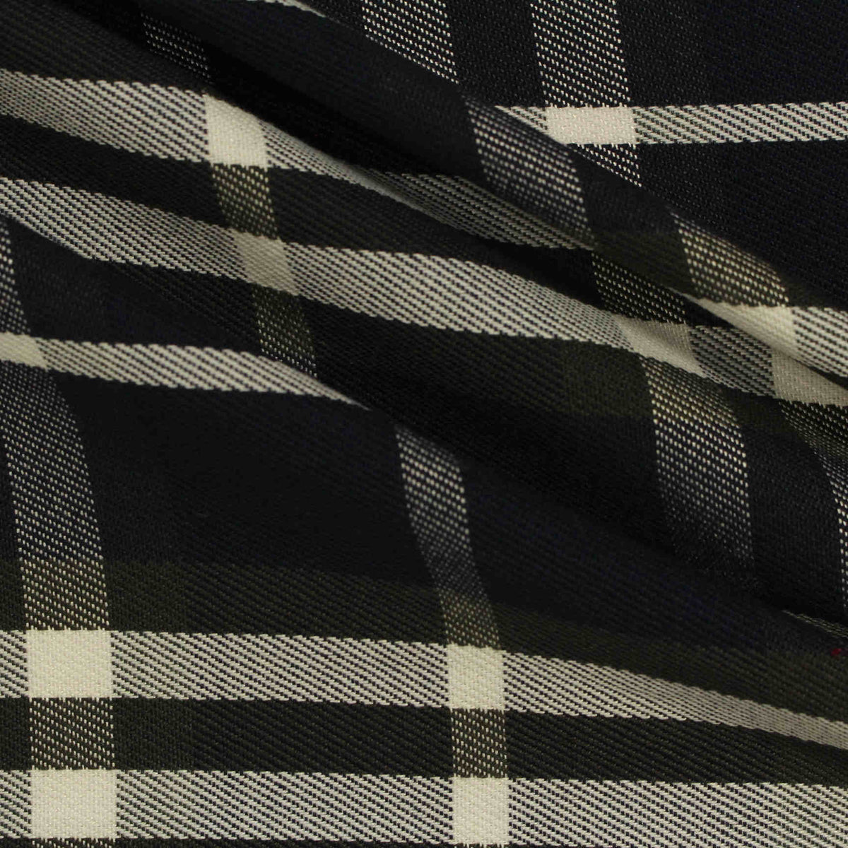Black Plaid Woven, Poly-Cotton, 195 gsm, 147 cm, ref EF-206142