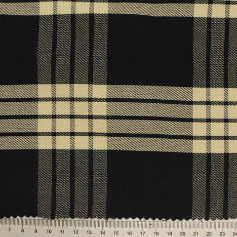 Black Plaid Woven, Poly-Cotton, 195 gsm, 147 cm, ref EF-206145