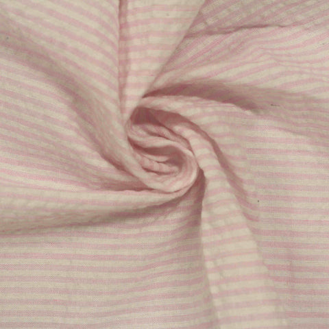 Polyester Cotton Seersucker Fabric, 120 gsm, 145 cm — Beige