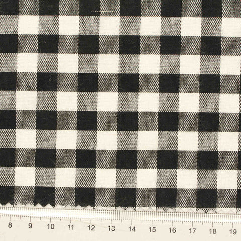 Black Check Woven, Poly-Cotton, 107 gsm, 145 cm, ref EF-206187