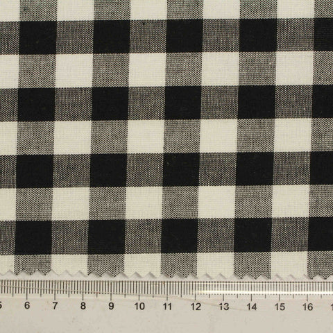 Black Gingham Woven, Poly-Cotton