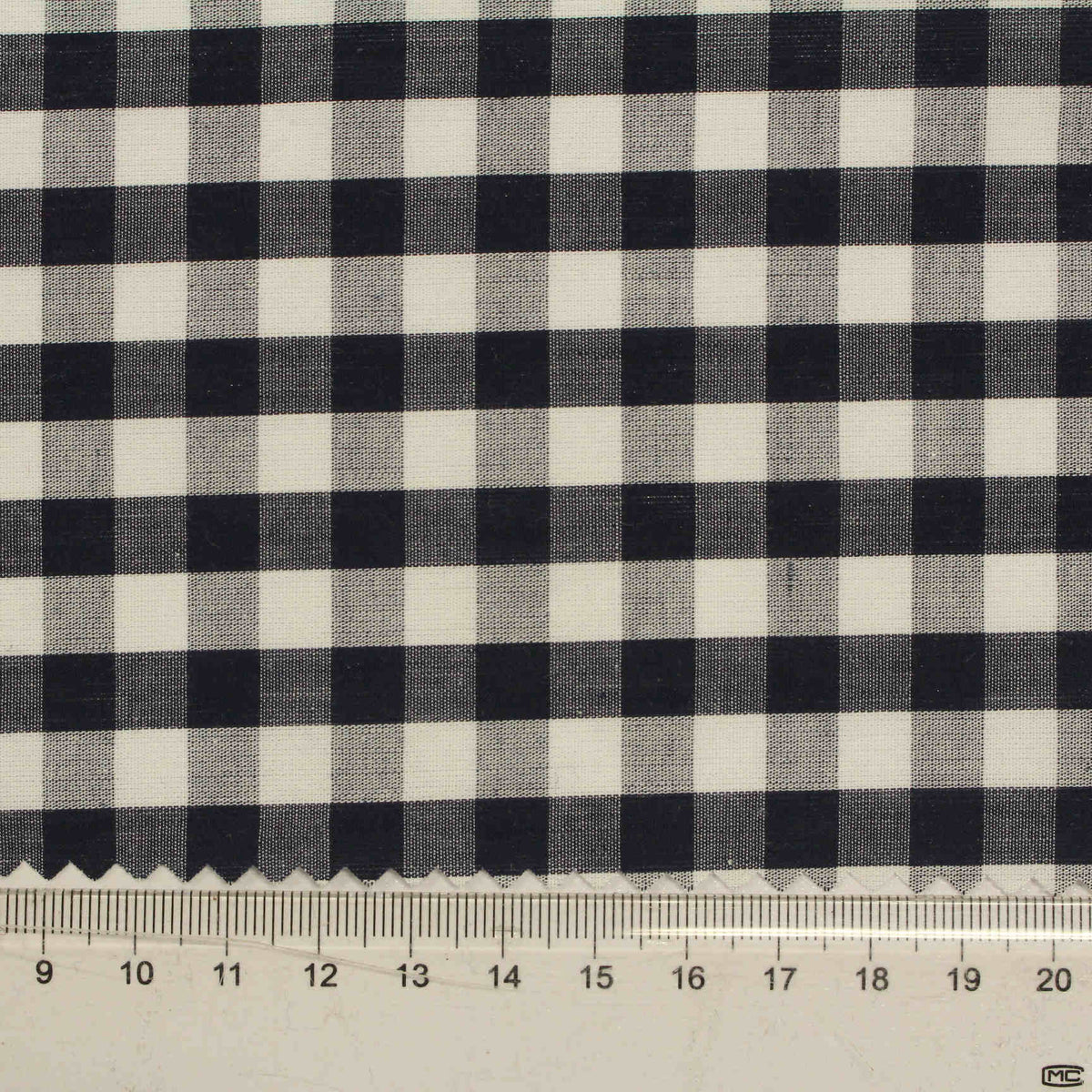 Black Check Woven, Cotton, 92 gsm