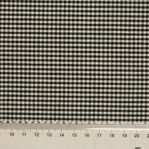 Black Gingham Woven, Cotton, 110 gsm
