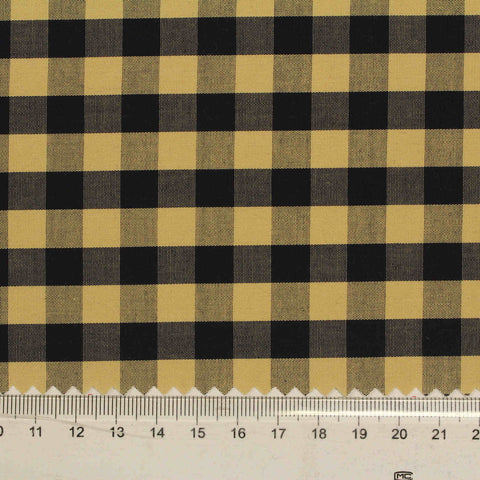 Black Check Poplin, Cotton, 145 cm, ref EF-206217