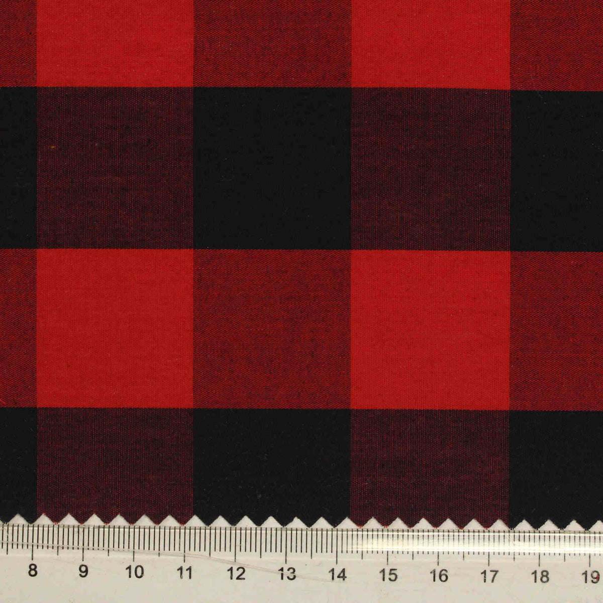 Red Check Poplin, Cotton, 145 cm, ref EF-206223