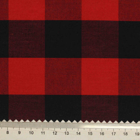 Red Check Poplin, Cotton, 145 cm, ref EF-206223