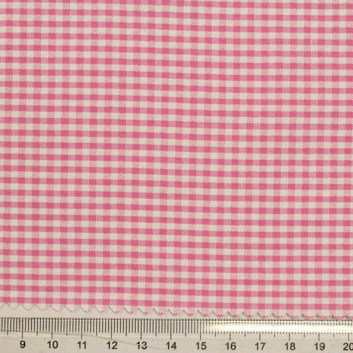 Pink Check Seersucker, Cotton