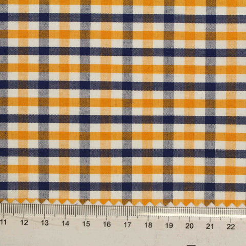 Navy Gingham Woven, Cotton