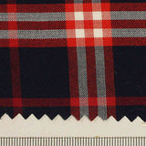 Dark Blue Bold-Plaid Woven, Viscose — texture