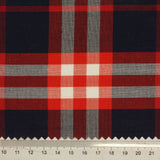 Navy Plaid Woven, Viscose