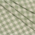Light Green Check Seersucker, Cotton-Poly