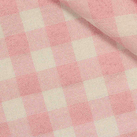 Pink Gingham Seersucker, Cotton-Poly