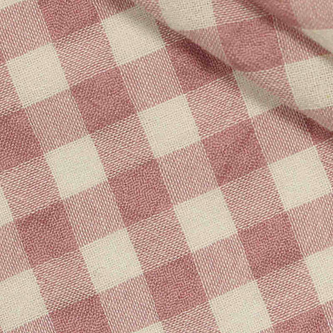 Pink Check Seersucker, Cotton-Poly